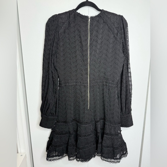 Bardot - Prinnie Mini Dress - Black Lace Long sleeve- Size 8 - Picture 9 of 13